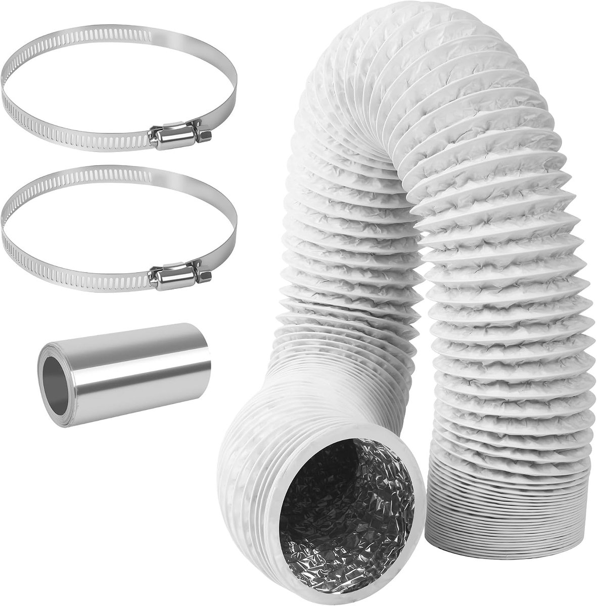 Afvoerslang Ø 100 mm - 3 meter - flexibele PVC folie - geschikt voor mobiele airco's, drogers en ventilatiesystemen - ShopVlot
