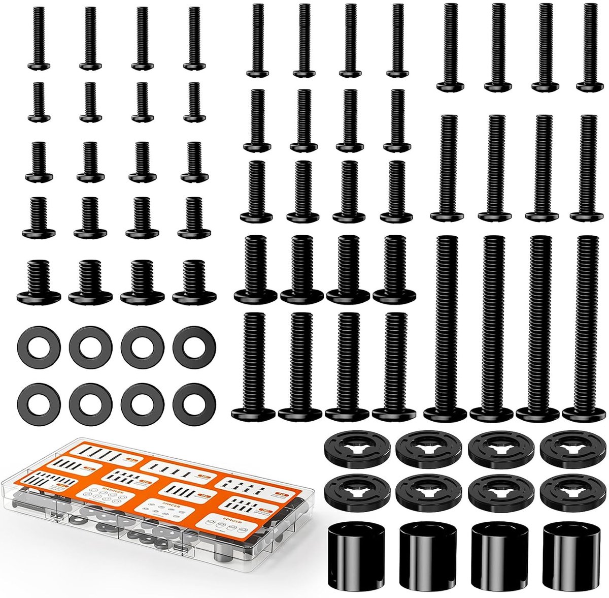 TV-bevestigingsschroeven kit M4 M5 M6 M8 - universele montagehardware - inclusief ringen en afstandhouders - ShopVlot