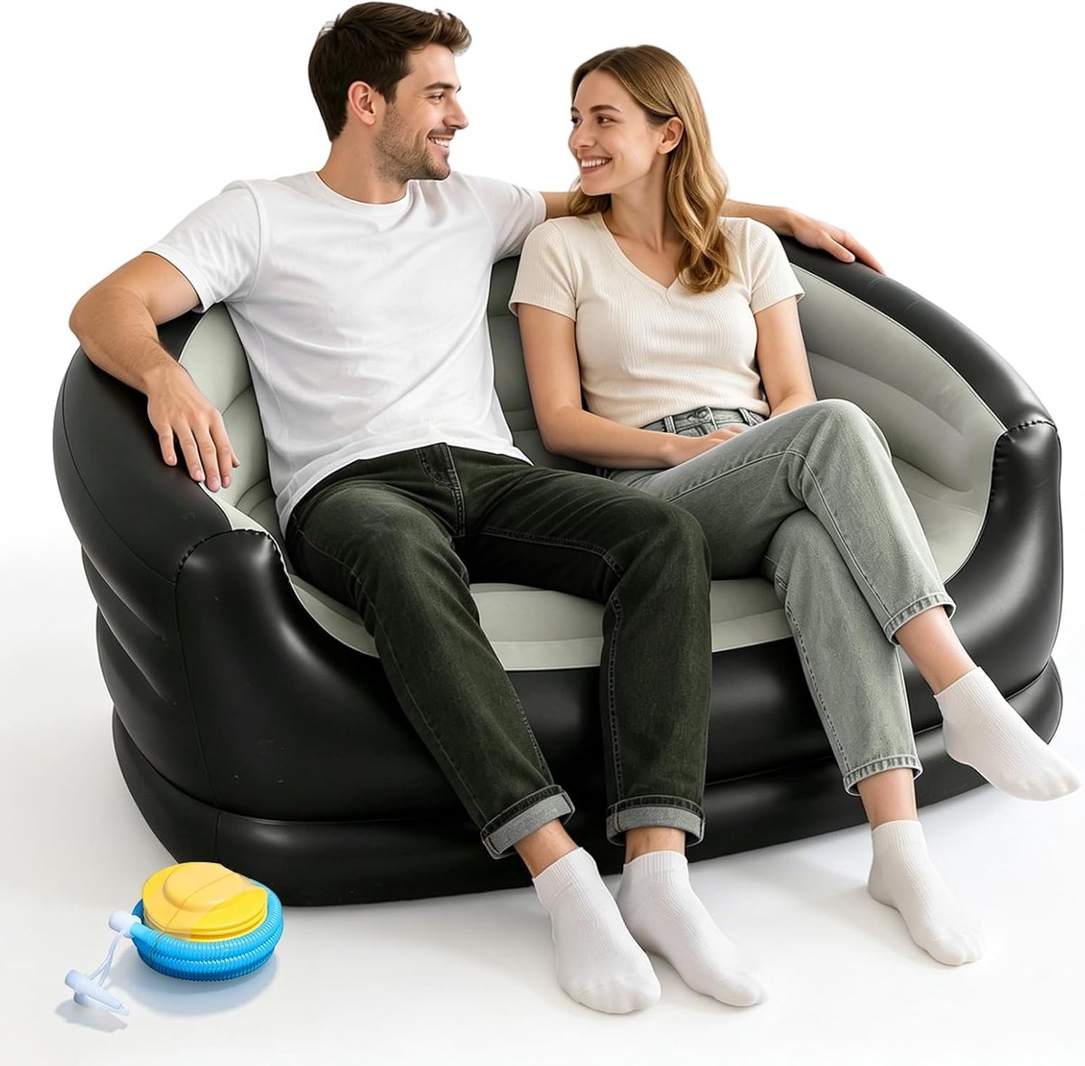 Opblaasbare sofa 2-zits - fluwelen oppervlak - ergonomisch comfort - ideaal voor binnen en buiten - ShopVlot