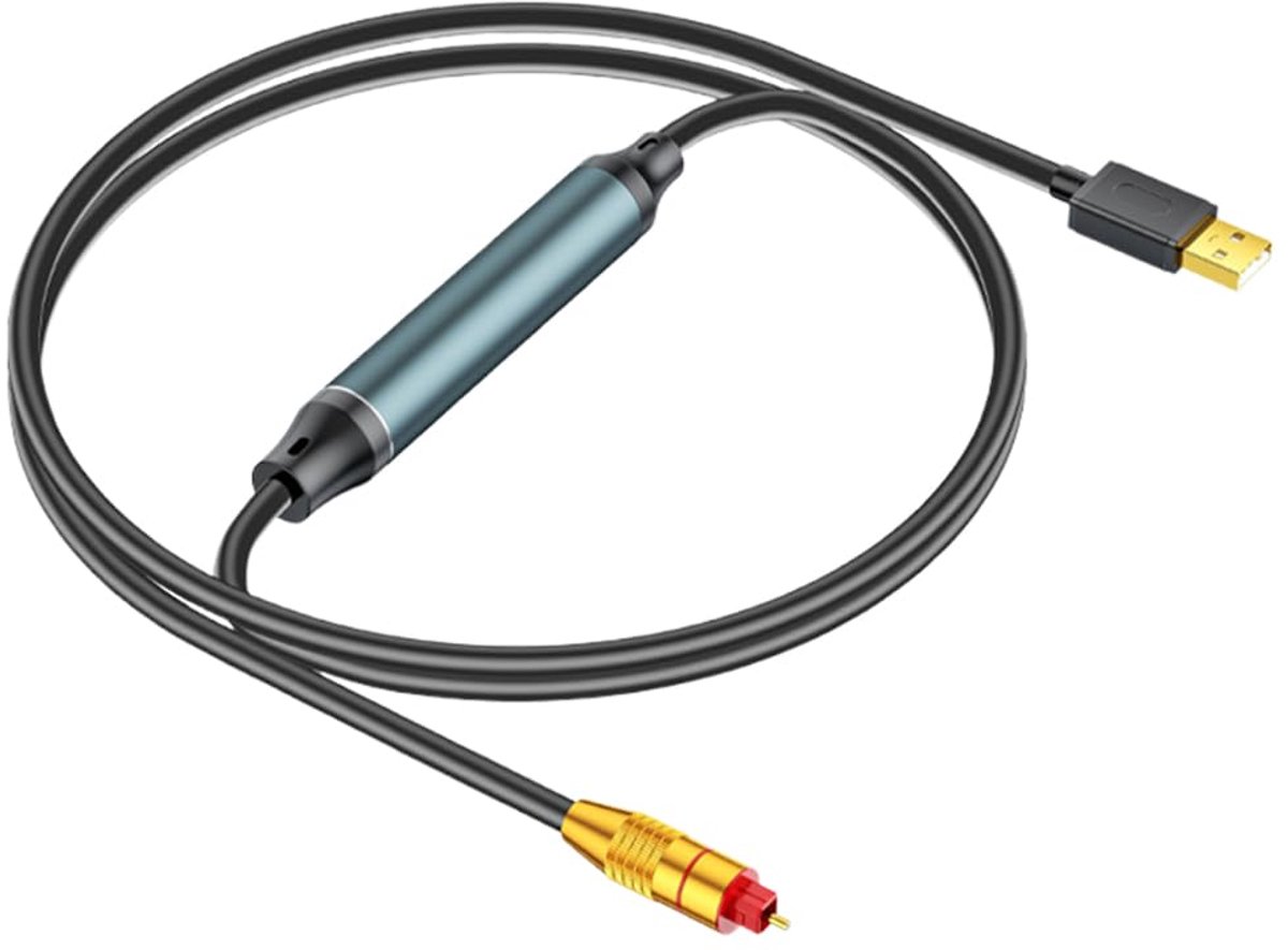 USB Audio Adapter - 2M/6.5ft - Optical Audio Kabel - Verbeter je geluidskwaliteit - ShopVlot