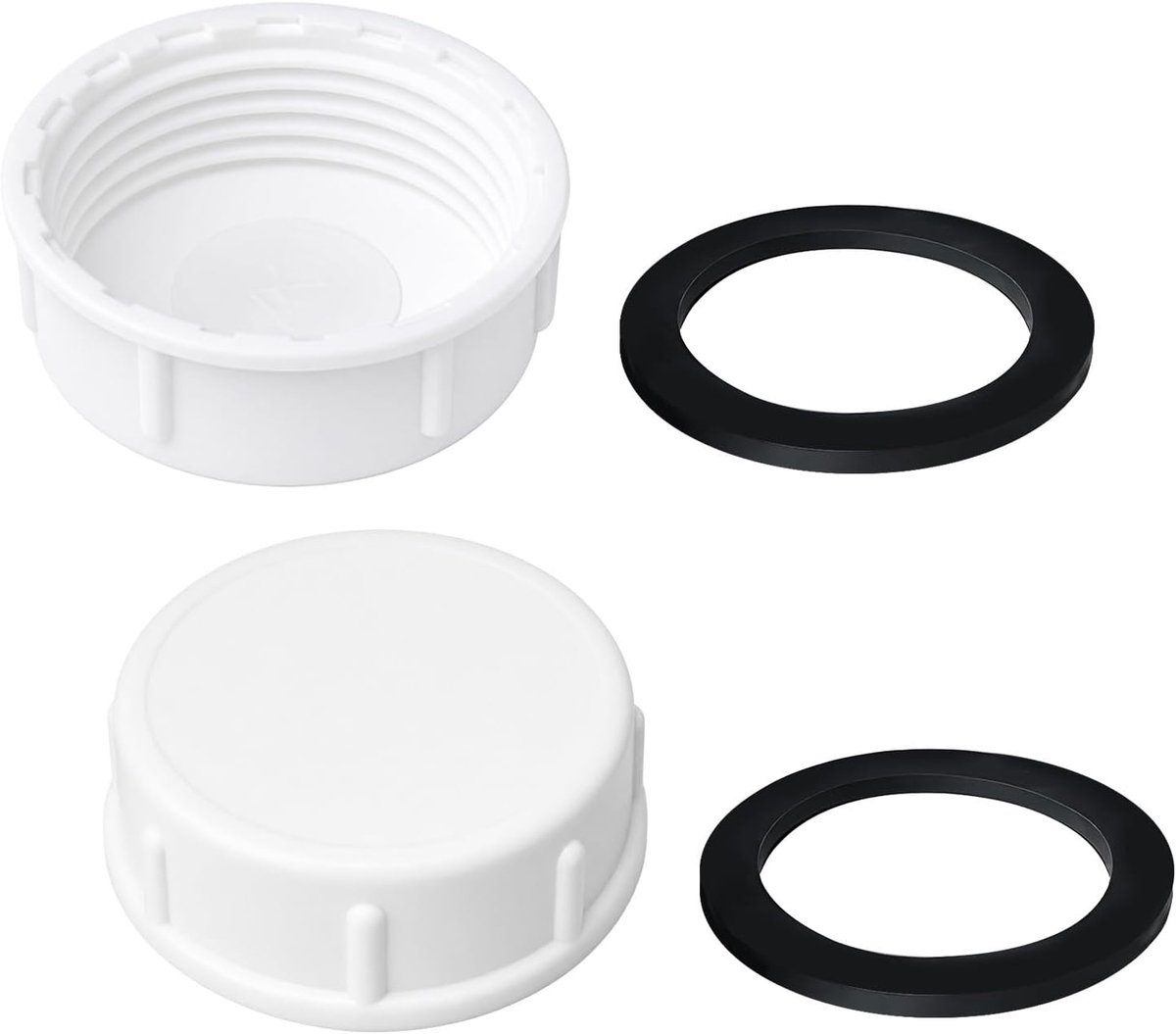 Afvoerdop 40mm met rubberen afdichting - wit - voorkomt lekkages - voor keuken en badkamer - ShopVlot