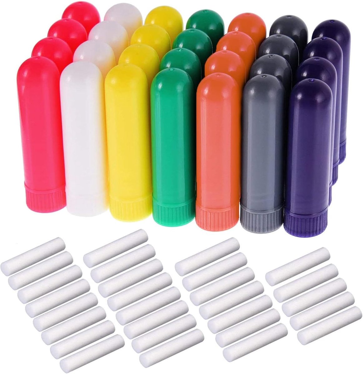 Herbruikbare Neuzinhalator Sticks - 28-delige set met essentiële olie - 7 kleuren voor aromatherapie - ShopVlot