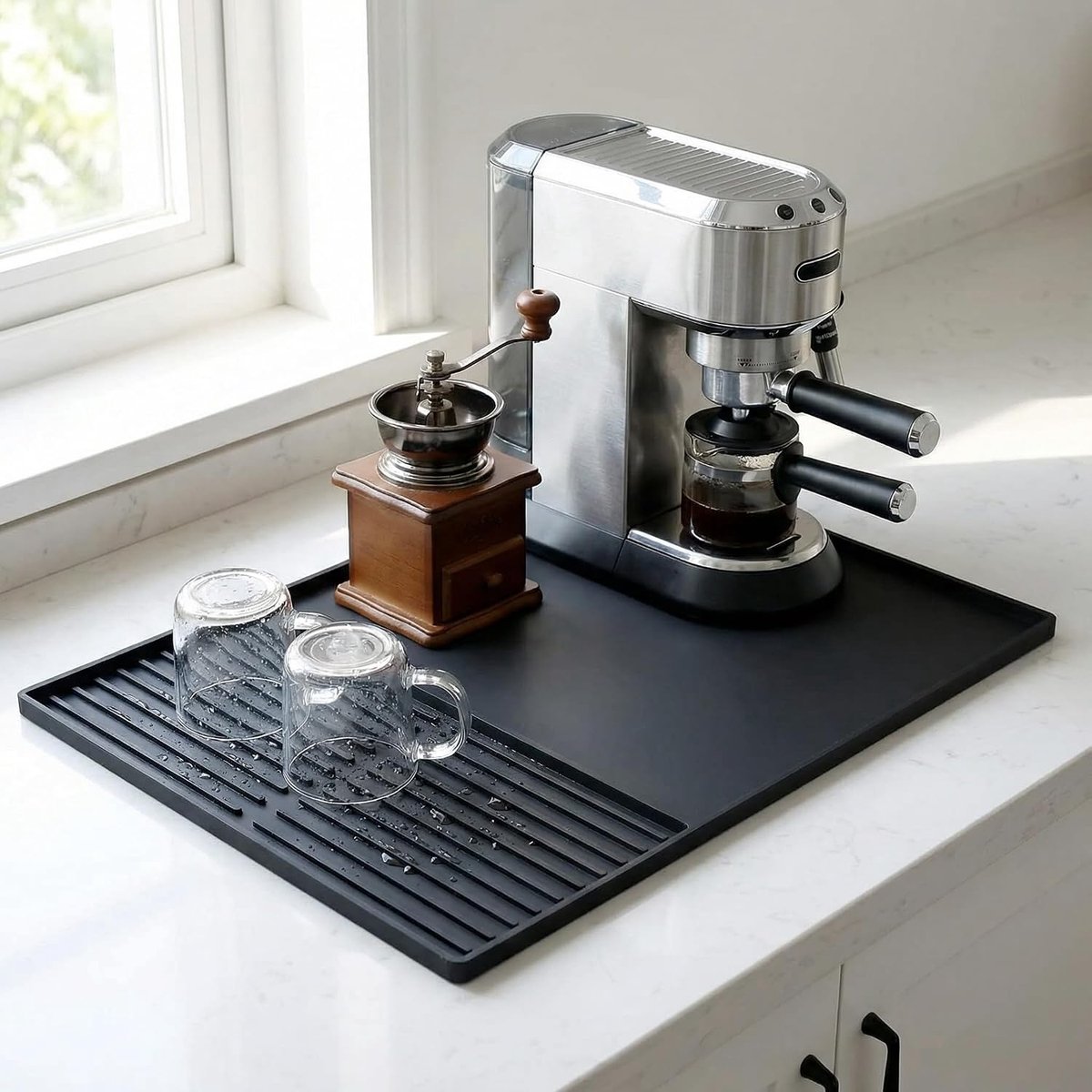 koffiemachine mat silicone - anti-slip - eenvoudig te reinigen - beschermt uw aanrecht - ShopVlot