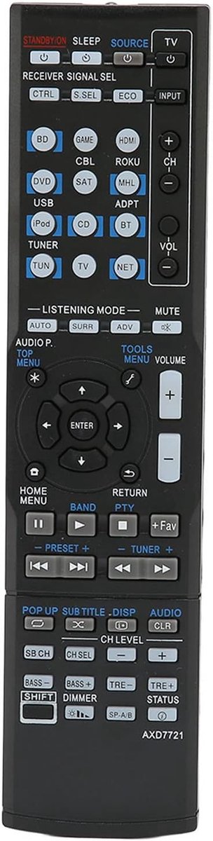 AV receiver afstandsbediening - vervangend model - duurzaam ABS materiaal - eenvoudig in gebruik - ShopVlot