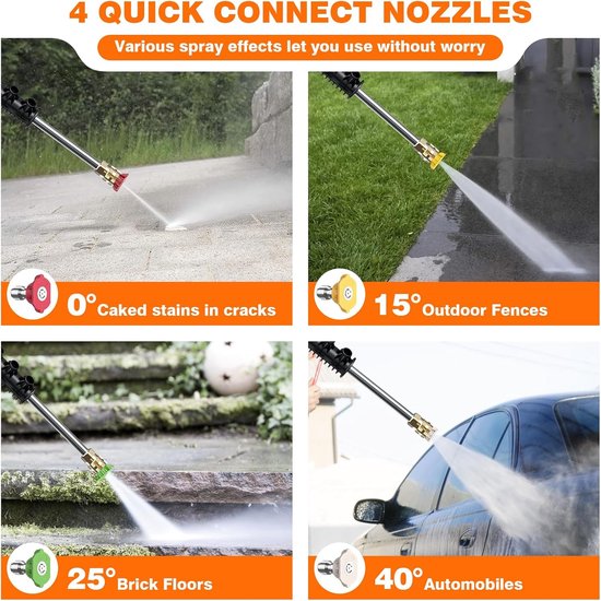 Hogedrukreiniger 200 bar - 3000 W - Turbo nozzle - Ideaal voor auto's en buitenoppervlakken - ShopVlot — afbeelding 2