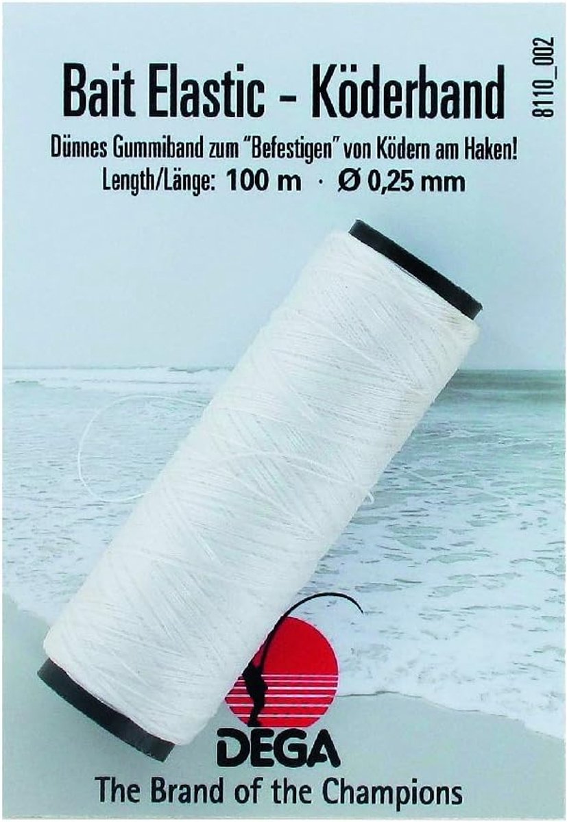 Bait elastisch tape 0.25 mm - 100 meter - onzichtbaar - veilig bevestigen van aas - m-winkel