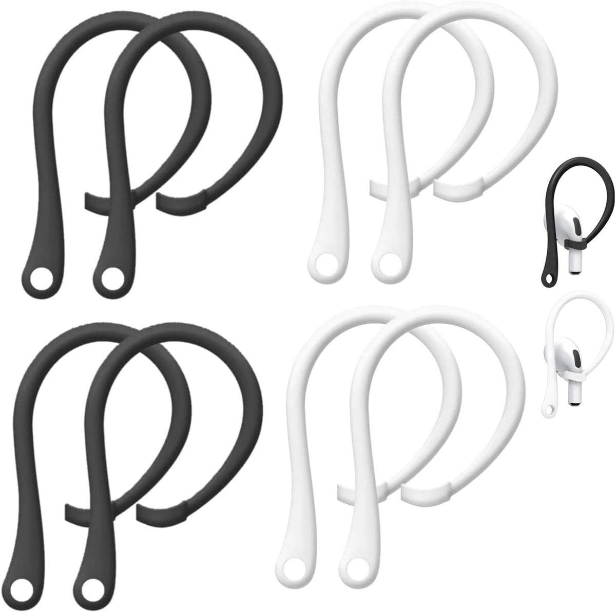 4 pairs of anti-loss ear hooks, compatible with 3, 2 and 1 and Pro headphone hooks, compatible with most Bluetooth - ShopVlot