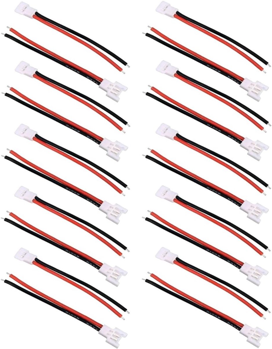 10 Pairs 20 Pcs Pemium Adapter Cable 2 Pin 2P 2P Walkera Molex Connector Socket incl. 20cm 22AWG Silicone Cable Ends - ShopVlot