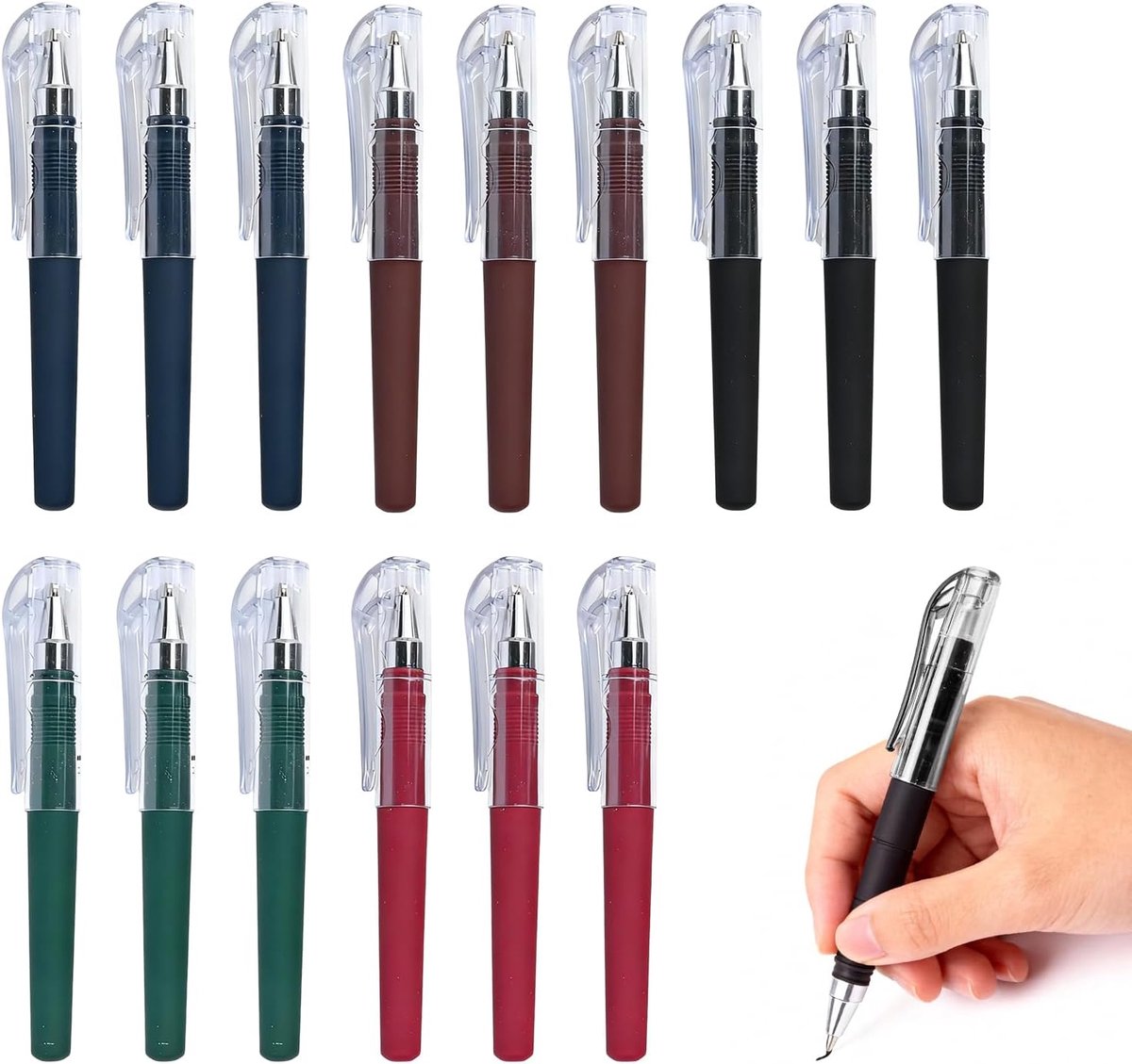 Pack of 15 Gel Pens Rollerball Pen Mini Pens 0.5 mm Fine Tip Smooth Writing Pens Quick Drying for Diary, Note, Office - ShopVlot