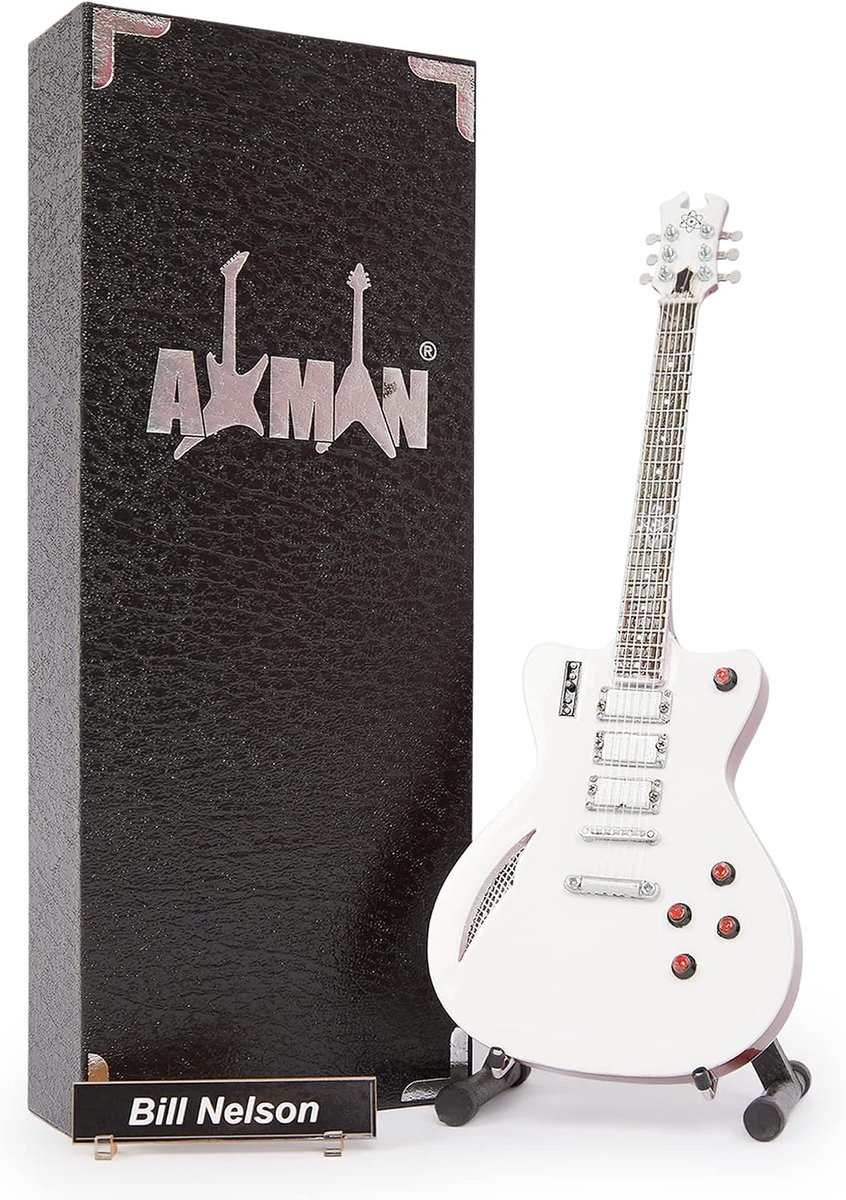 Axman Bill Nelson (Be-Bop Deluxe) Eastwood Astroluxe Cadet - Miniature Guitar Replica - Music Gifts - ShopVlot