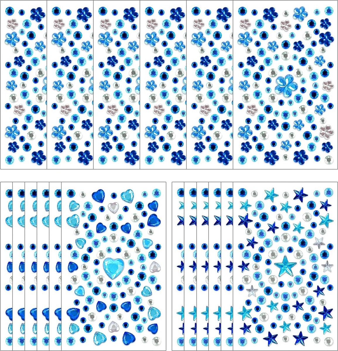 18 Diamant Stickers, Glanzende Ster Pailletten, Zelfklevend Papier, Handgemaakte Materialen, Podium Prestaties - ShopVlot
