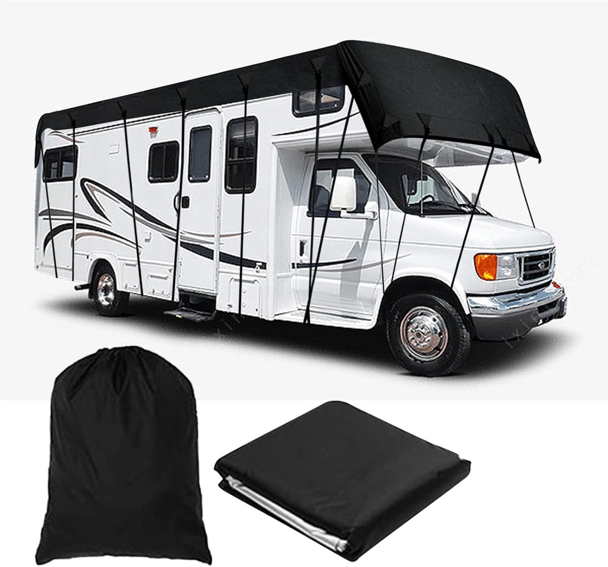 JOJOCY Motorhome Roof Covering, 210D Oxford Fabric, Waterproof, UV Protection, Size 7.5 x 3 m - ShopVlot