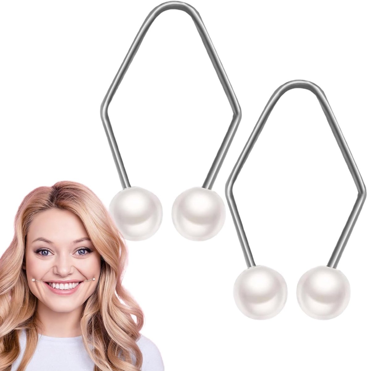 2pcs dimples makers,natural dimples makers cheeks,smile face trainer,dimples makers beads dimples trainer - ShopVlot