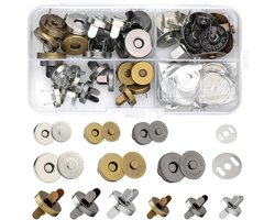 Zhenle Magnetic Buttons 24 Pieces 14 mm 18 mm 3 Colours Magnetic Buttons Snap Buttons for Handbags Coat Jackets - ShopVlot