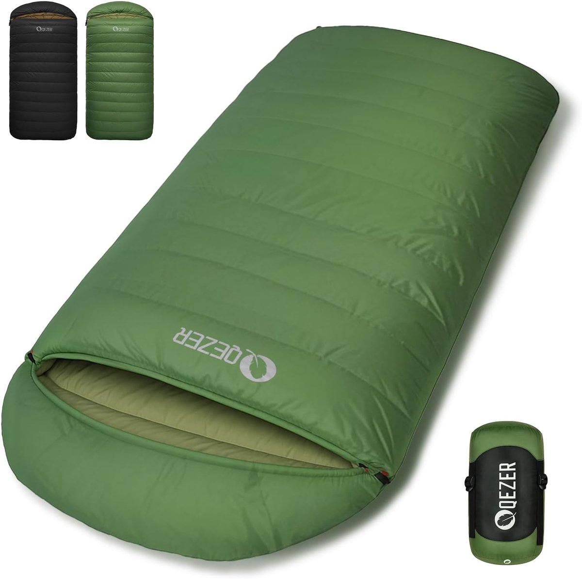 Slaapzak XXL 230cm x 100cm - Lichtgewicht Dons - 3-4 Seizoenen - Perfect voor Kamperen - ShopVlot