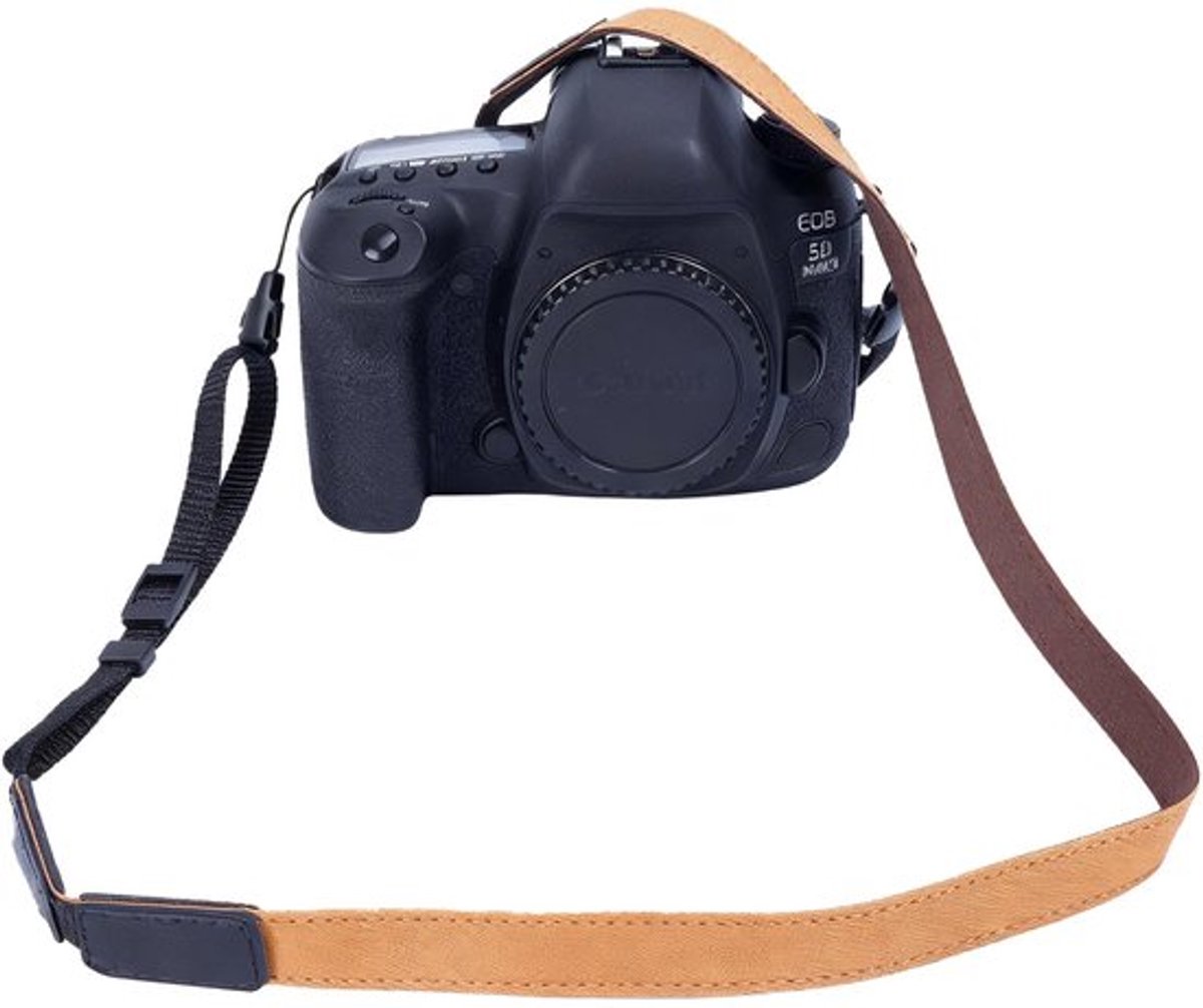 Camerariem verstelbaar - Lederen camerariem - Antislip schouderriem - 149 cm - Nekvriendelijk - Praktische snelsluitgesp - Camera Strap