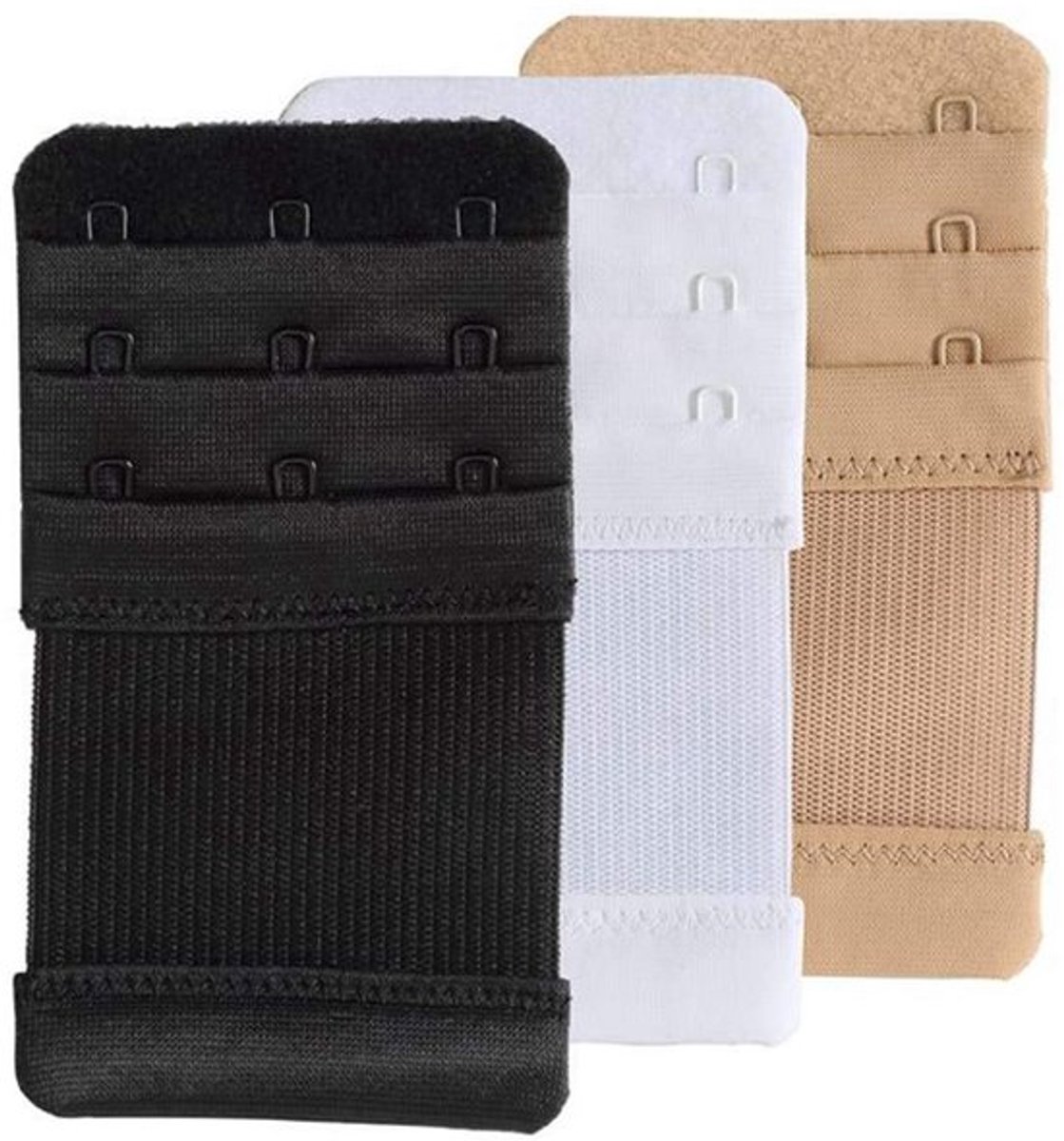 Beha Extenders 3 Haakjes - Elastische Beha Verlengband - Roestvrij Staal - Comfortabel - Geschikt voor Zwangerschap - 9,4 cm x 5,5 cm - Bh Verlenger