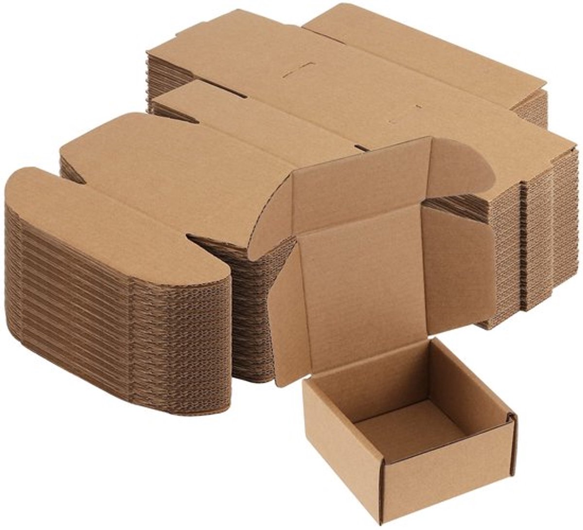 Verzenddozen 100 Stuks - 10 x 10 x 5 cm - Kartonnen Verpakking - Verzenddozen voor Verpakking - Verzenddozen voor Verzending - Schokbestendig Materiaal