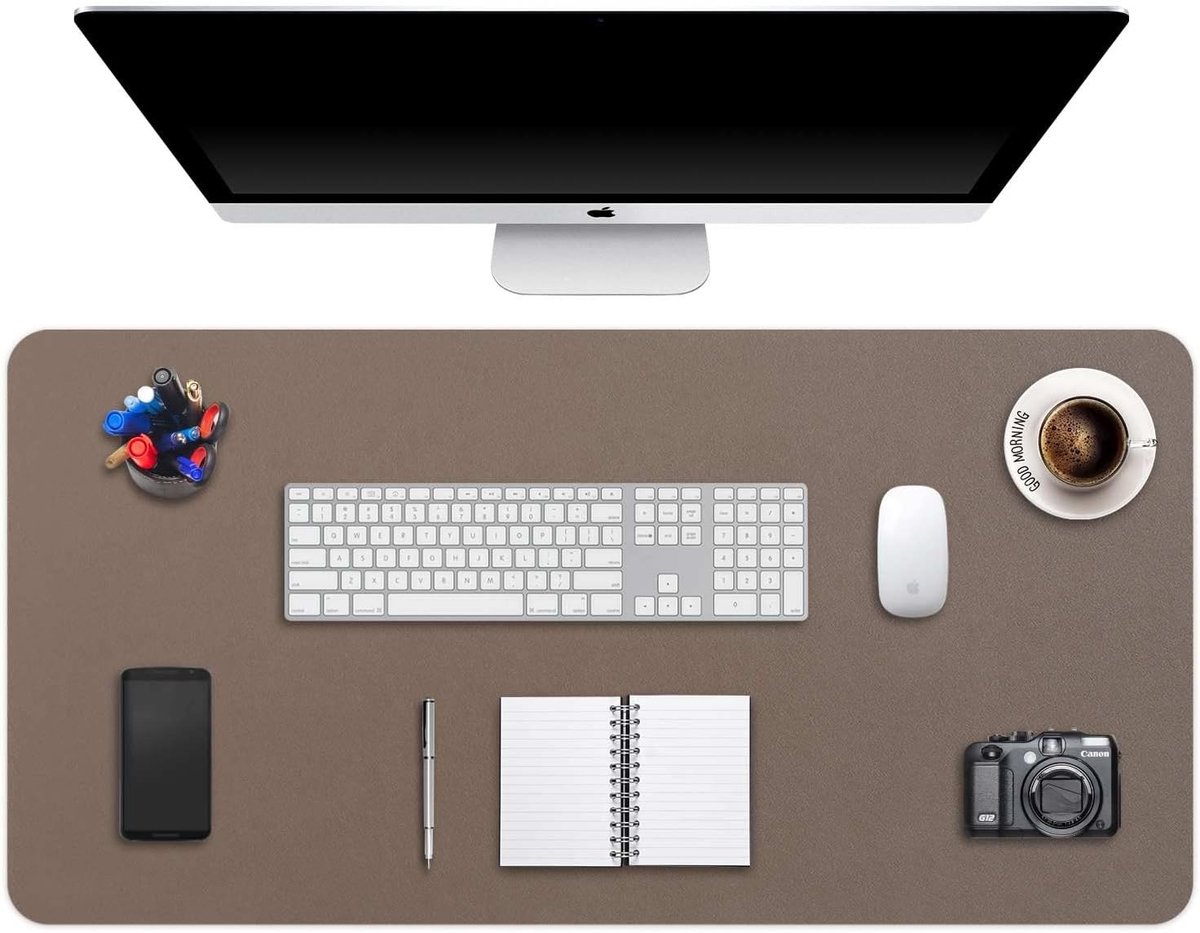 Grote Desk Mat voor Thuis en Kantoor, Waterdicht PU Leer, Antislip Suède, 100 x 50 cm, Ideaal voor Toetsenbord en Muis