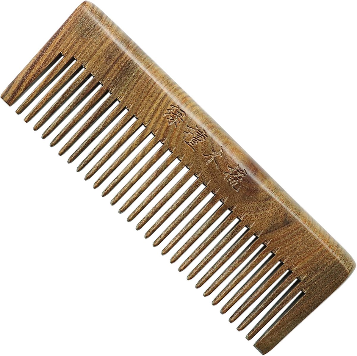 Wooden Hair Comb, Handmade 100% Natural Green Sandalwood Comb, Fine Tooth Comb for Women and Men, Detangling - ShopVlot