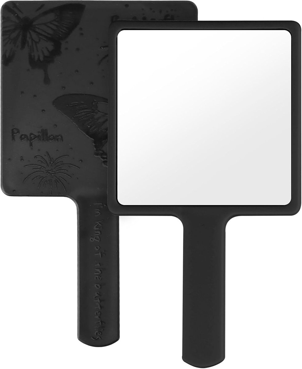 Handspiegel vierkant 16 x 9 cm - Professionele handspiegel met handvat - Ideaal voor thuis en reizen - ShopVlot