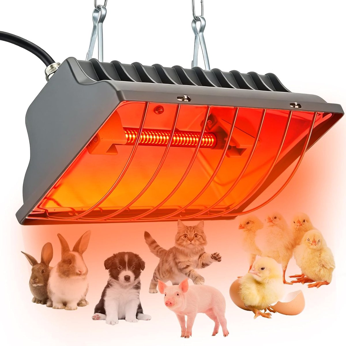 Verwarmingslamp 300 W - Carbonvezel - Waterproof - Ideaal voor dieren in de stal - ShopVlot