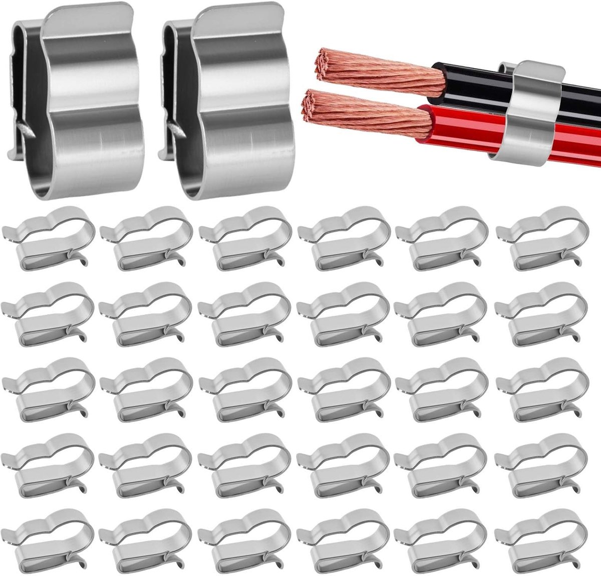 Solidchoice - Set van 60 RVS Kabelclips voor Zonnepanelen