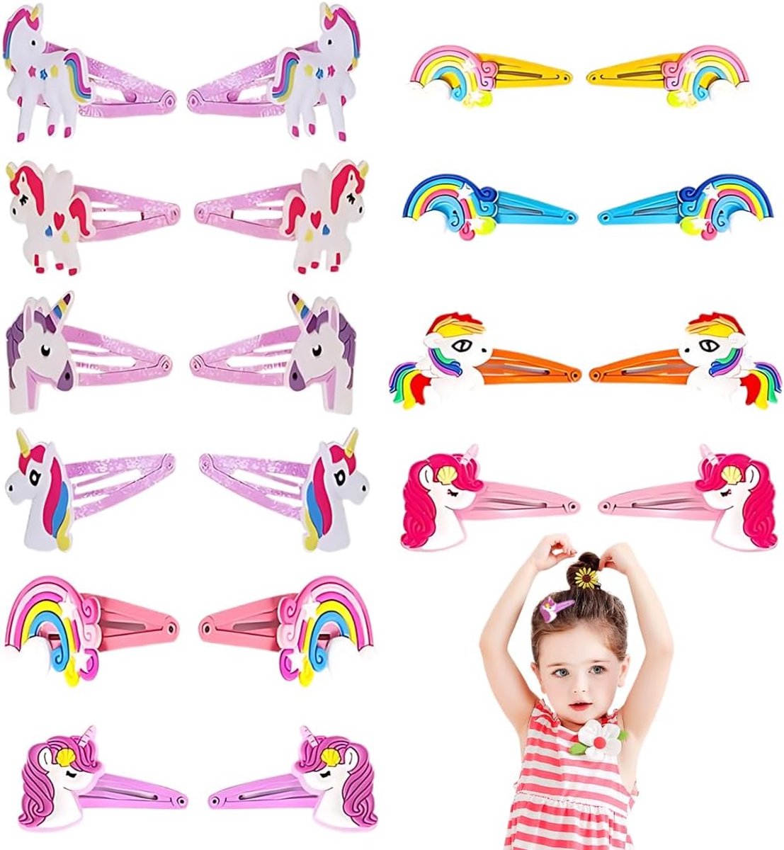 Eenhoorn Haarspelden - Meisjes Haarclips - Haar Styling - Set van 20 Stuks - Niet van toepassing - Meerkleurig
