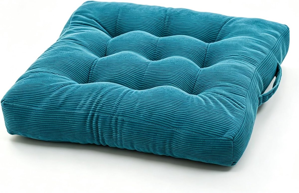 Vloerkussen 40 x 40 cm - zeeblauw - robuust materiaal - ideaal voor buiten - ShopVlot