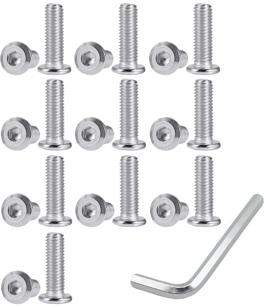 Schroeven M8 x 20 mm - roestvrij staal - platte kop - ideaal voor machinebouw - ShopVlot