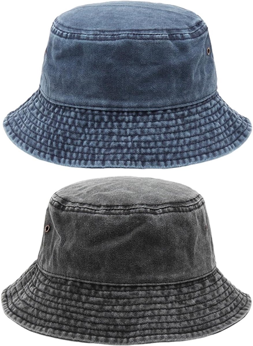 Cowboy vissershoeden 2 stuks - opvouwbaar - outdoor zonbescherming - ideaal voor strand en reizen - ShopVlot