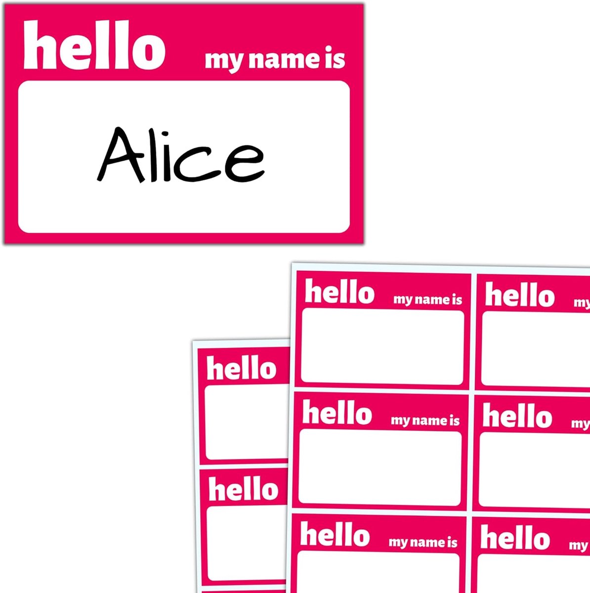 Naamstickers 200 Stuks - Rode Zelfklevende Labels - 75 x 50 mm - Ideaal voor school en evenementen - ShopVlot