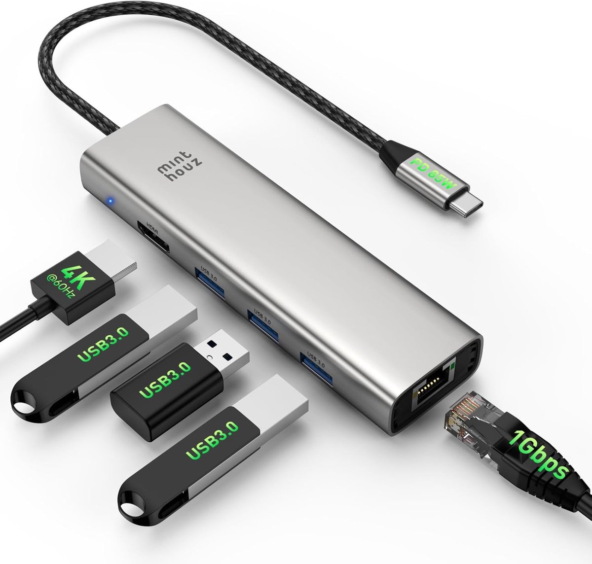 USB-hub 4-poorts - compact ontwerp - plug-and-play - ideaal voor laptopgebruik - ShopVlot