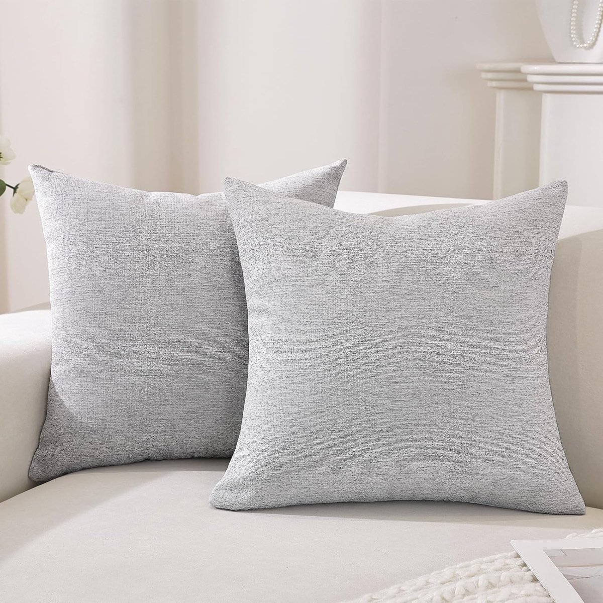 Kussenhoezen 60 x 60 cm - Fake Linnen - Met Verborgene Rits - Comfortabel voor Woonkamer en Slaapkamer - ShopVlot