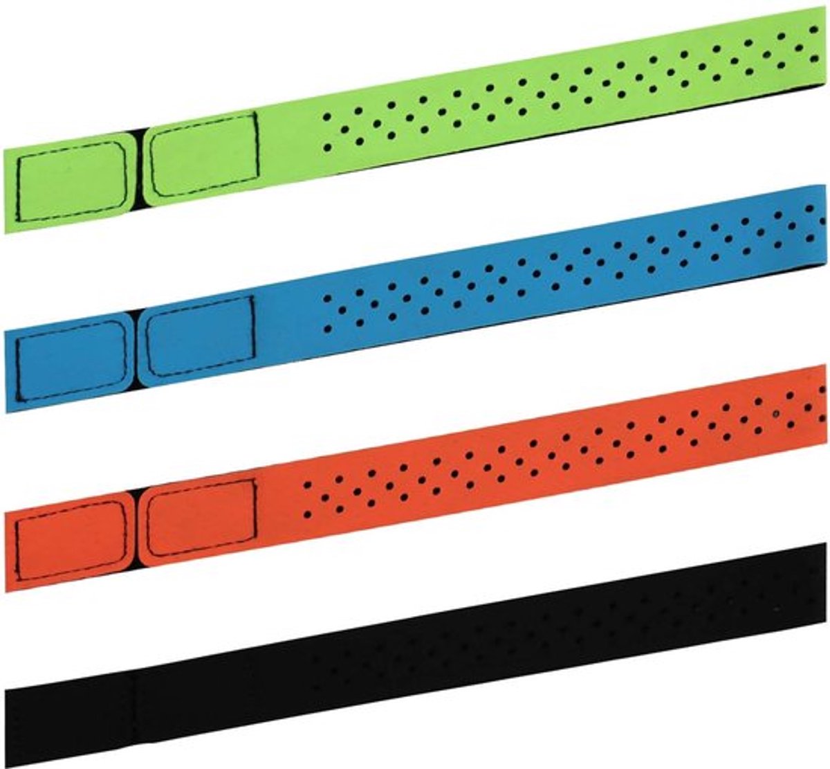 4 vervangende hartslagmeterbandjes, 2x40cm, 4 kleuren, zacht, verstelbaar, geschikt voor OTF Beat hartslagsensor