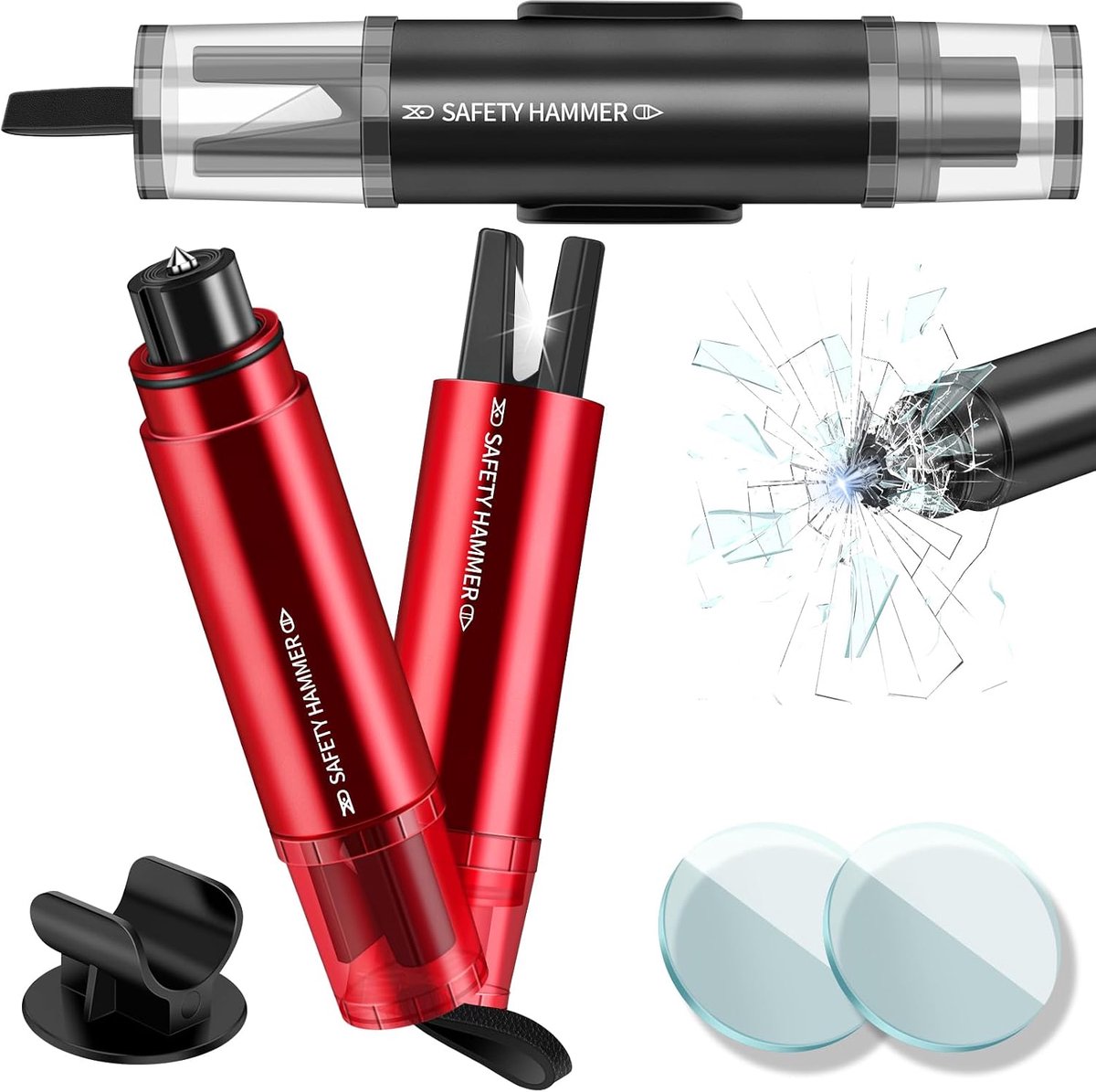 Gordelsnijder 2-in-1 noodhamer - aluminiumlegering - antislip en waterbestendig - essentieel voor auto - ShopVlot