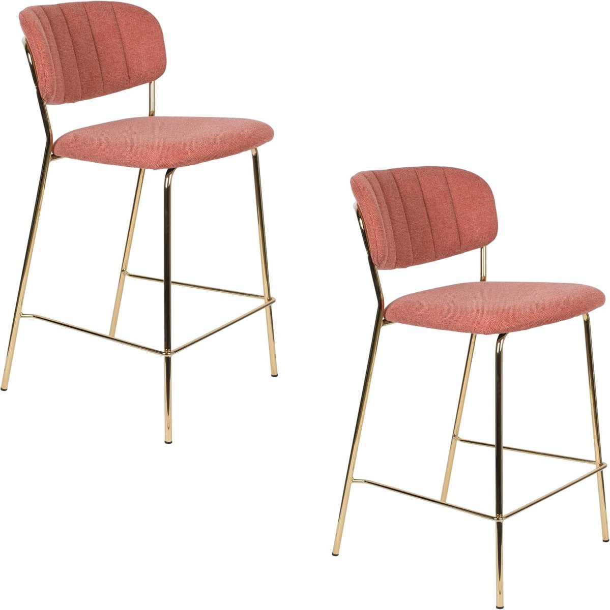 Jolien Stool Gold/Pink - Set of 2 - ShopVlot