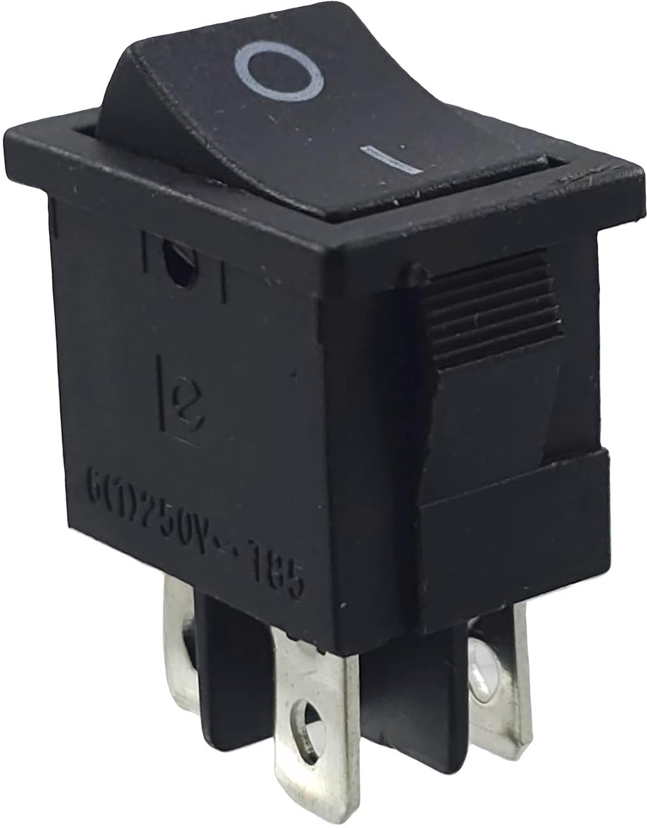 Recessed Toggle Switch, Black, Device Switch, Frame Dimensions 21 x 15 mm, 6 A, 250 V ~ 4 Pins - ShopVlot