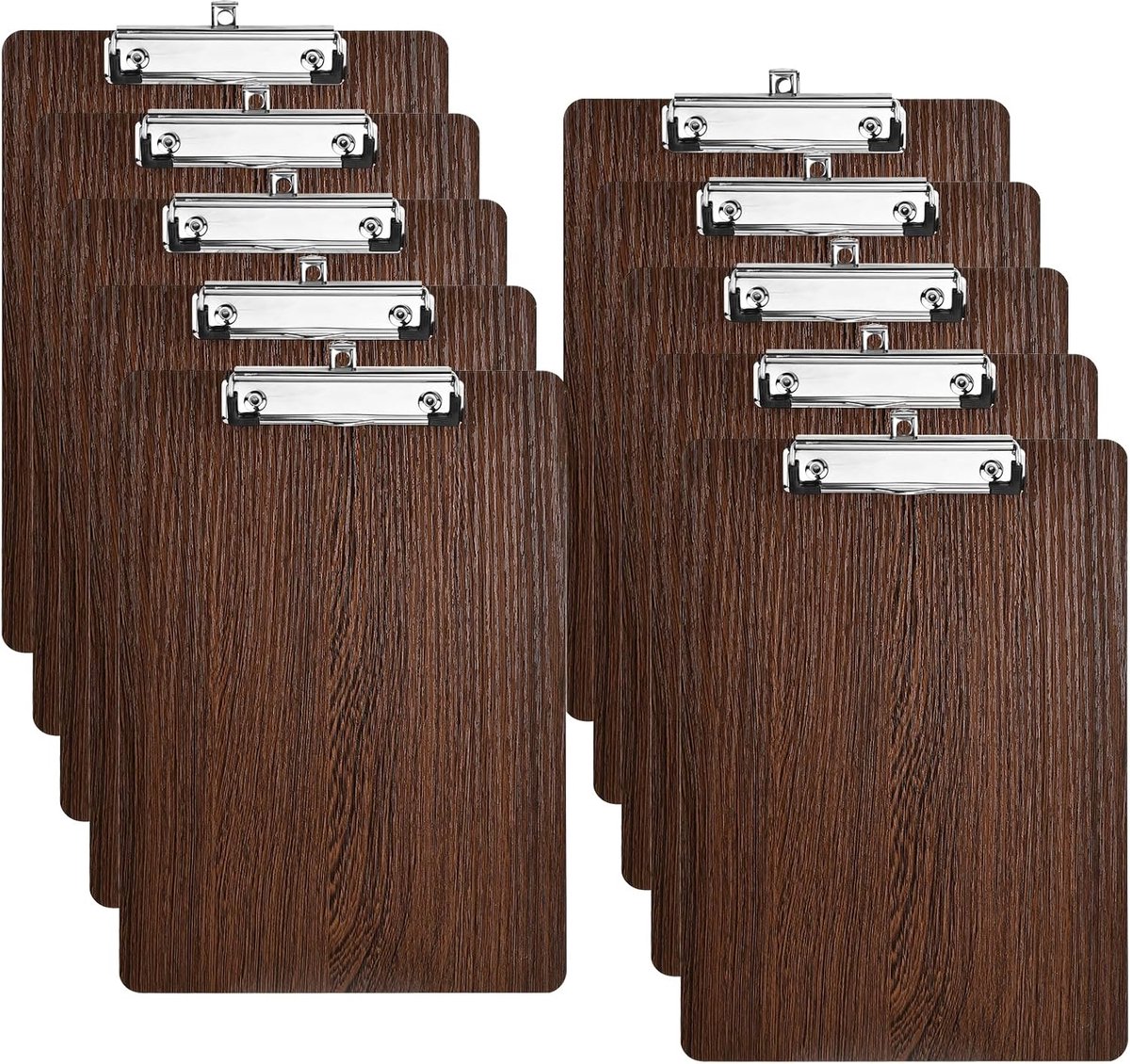 Clipboard A4 - Pack van 10 - Houten notepad houder - Stevige metalen clip - Ideaal voor school en kantoor - ShopVlot