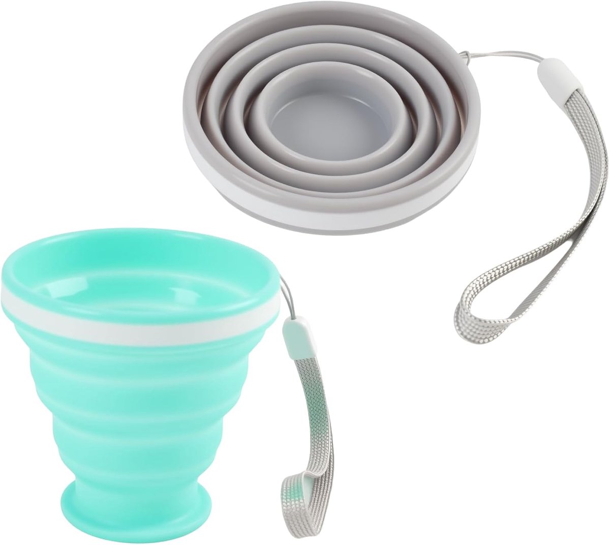 Opvouwbare bekers 200 ml - siliconen - ultra compact - ideaal voor onderweg - ShopVlot