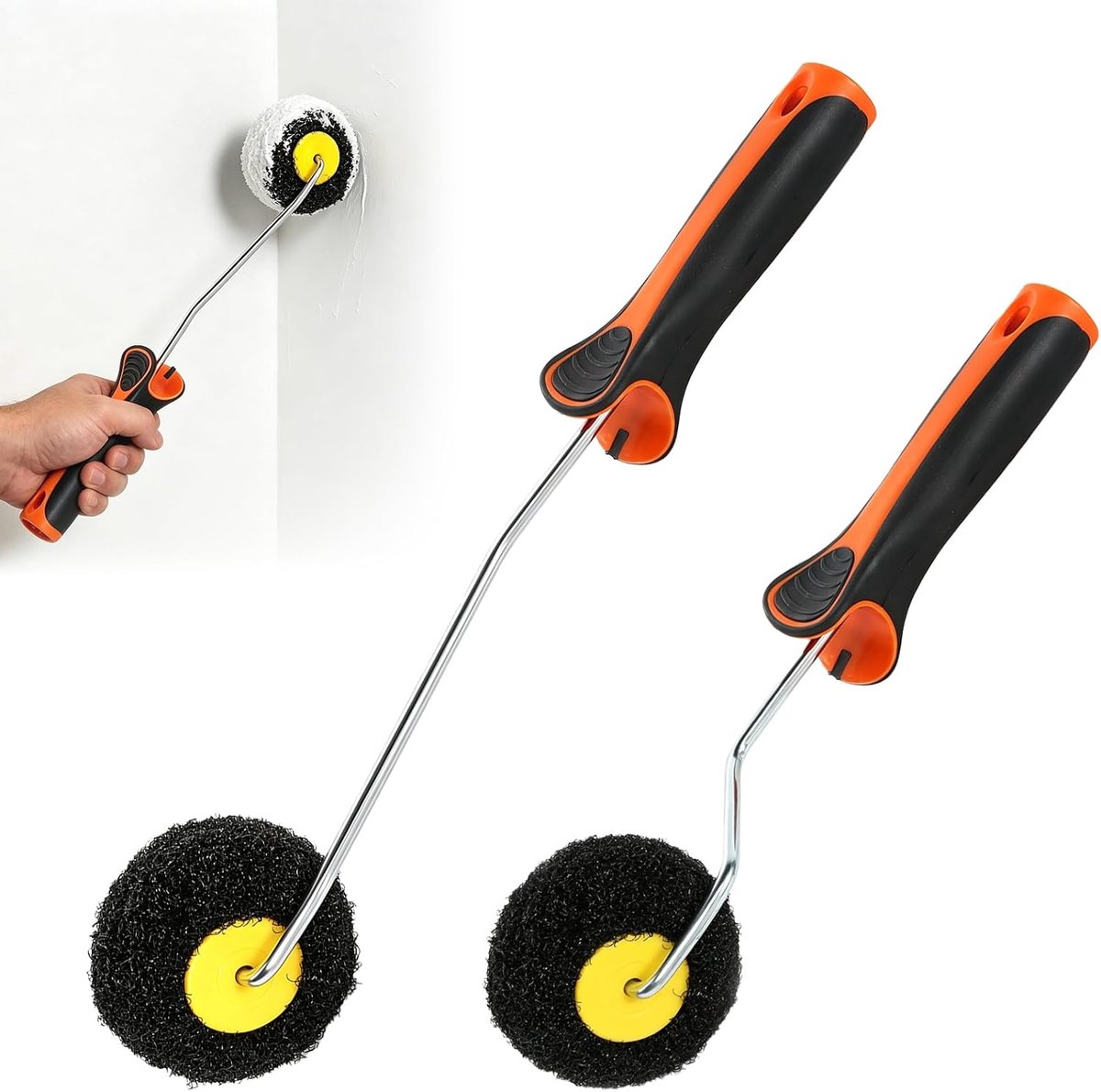 Plamuurroller 2 stuks - hoekroller met nylon borstelharen - geschikt voor plamuurpasta - nauwkeurig werken in hoeken - ShopVlot