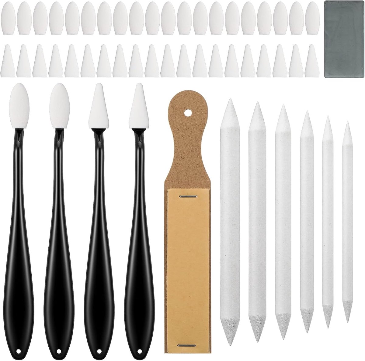 Papergummetjes set 52-delig - verschillende maten - voor tekenen en corrigeren - ideaal voor kunstenaars - ShopVlot