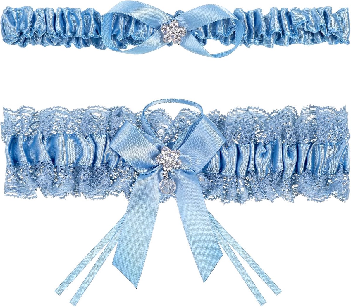 Kousenband blauw - kanten kousenbanden - verstelbaar - voor bruiloften - ShopVlot