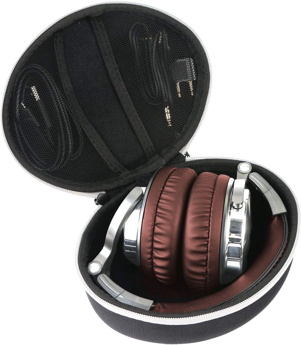Hoofdtelefoon etui hard - EVA case - witte ritssluiting - veilig opbergen - ShopVlot