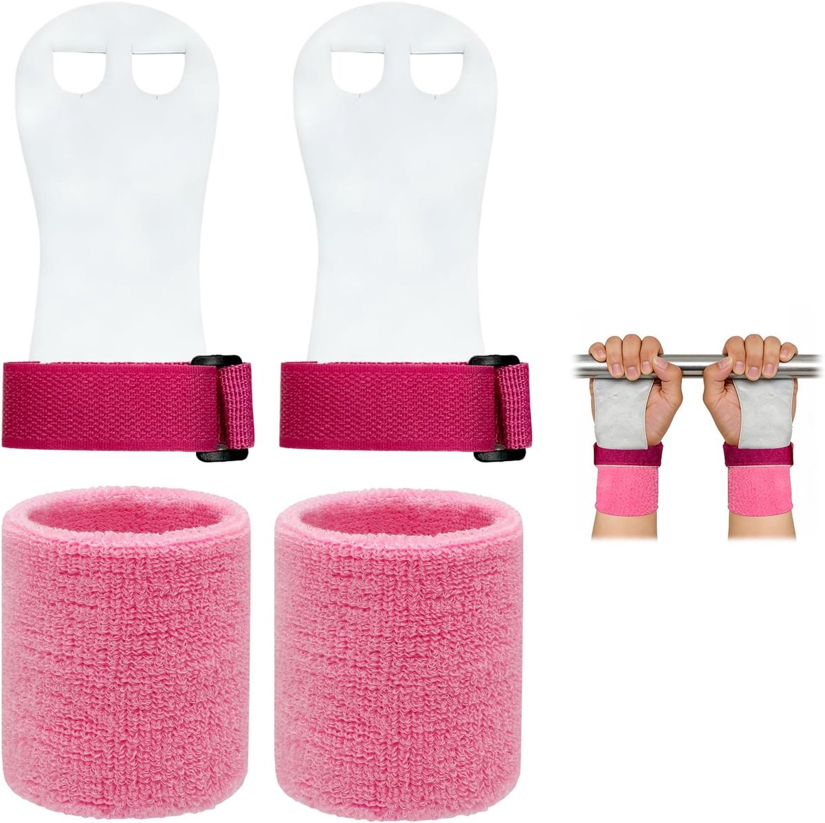 Grippads voor kinderen - roze - gymnastiekriemen - veilige grip tijdens turnen - ShopVlot