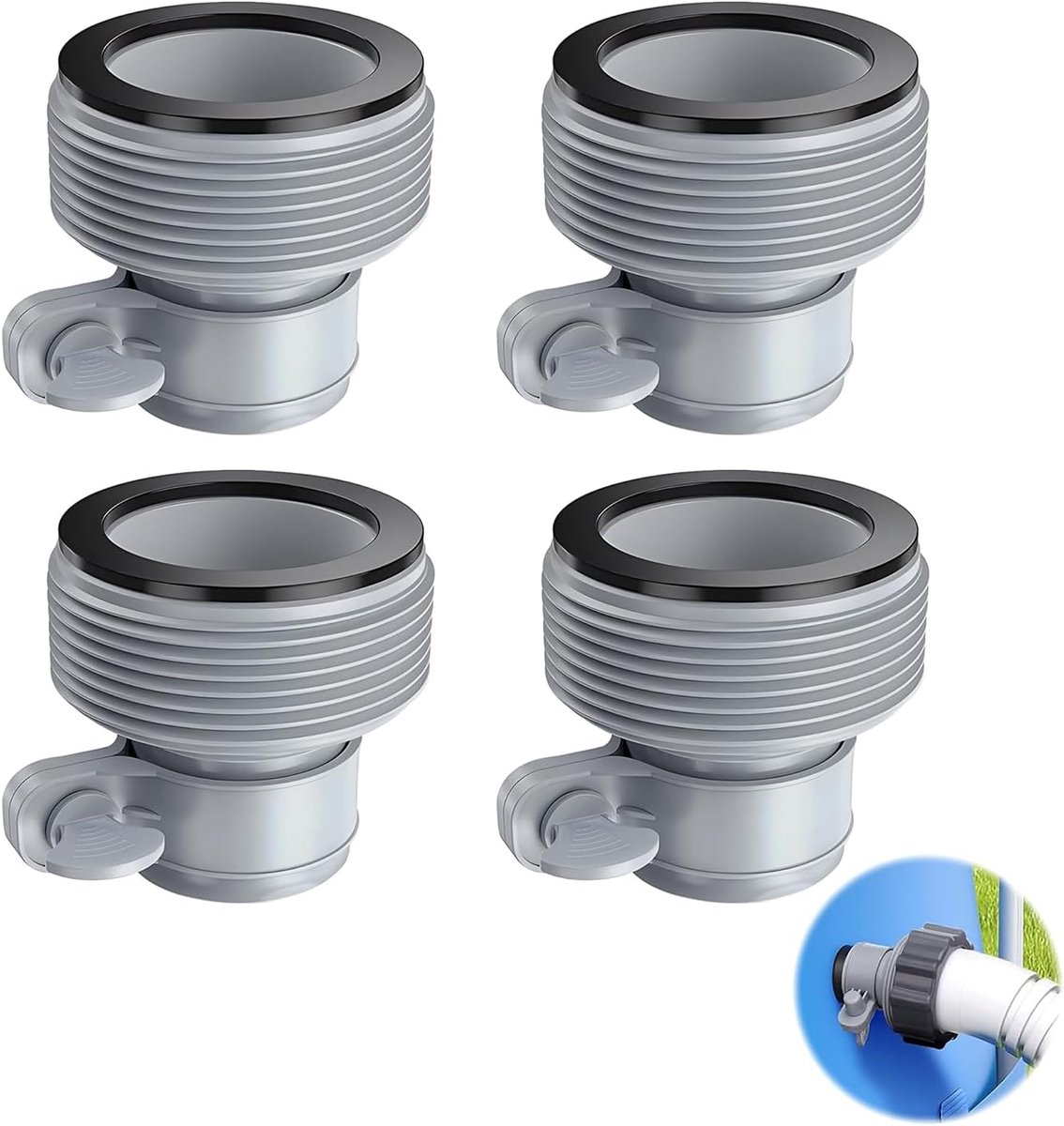 Hose Adapter Type B voor Intex zwembaden - 4-delige set - 1.25/1.5 inch aansluiting - voor optimale watercirculatie - ShopVlot