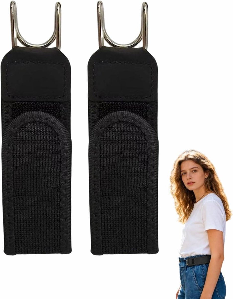 Belt zonder spanning - elastische gesp-loze riem voor mannen en vrouwen - comfortabel en eenvoudig te gebruiken - zwart - ShopVlot
