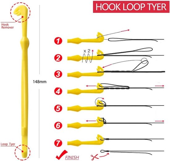 Vishaak Knoopset met Enkele en Dubbele Haak, Snelle Knoop Gereedschappen voor Handmatig Vissen, Ideaal voor Hengelsport en Knooptechnieken — afbeelding 5