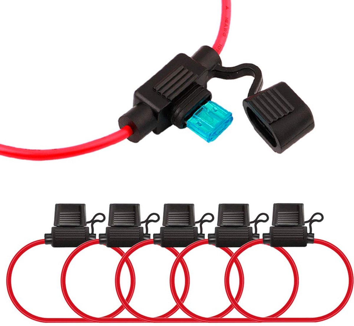 5 Pcs Professional Small Waterproof Car Fuse Holder, Car Truck Flat Fuse Fuse Holder with Fully Molded Housing and - ShopVlot