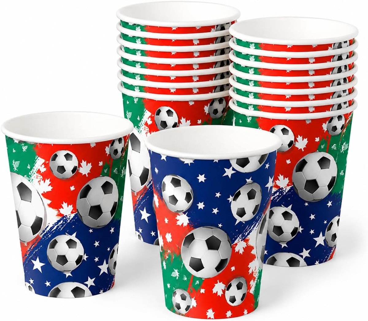 Pack of 16 paper cups, 250 ml, cup for sporting events, pubs, celebrations and football parties - ShopVlot